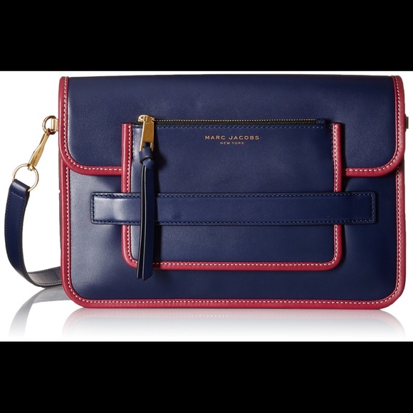 Marc Jacobs Leather Madison Large Shoulder Bag in Midnight Blue with Strap - Picture 12 of 16